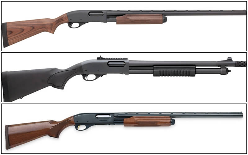 three models of remington 870 shotguns