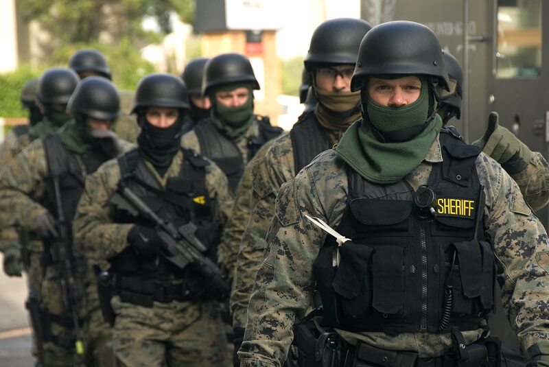 armed SWAT team